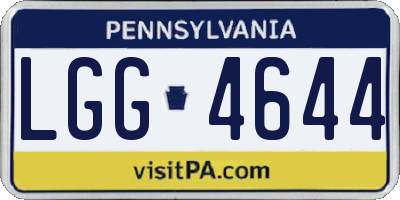 PA license plate LGG4644