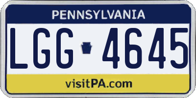 PA license plate LGG4645