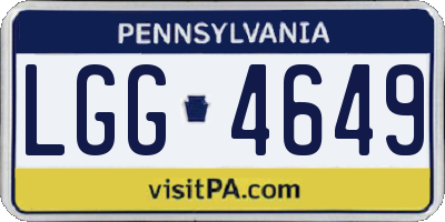 PA license plate LGG4649