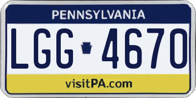 PA license plate LGG4670