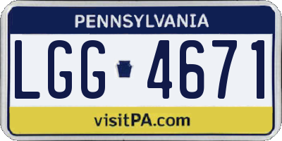 PA license plate LGG4671