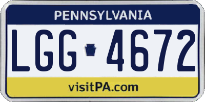 PA license plate LGG4672