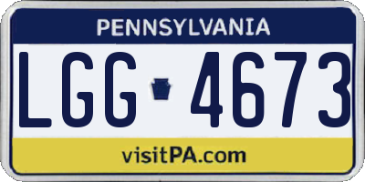 PA license plate LGG4673