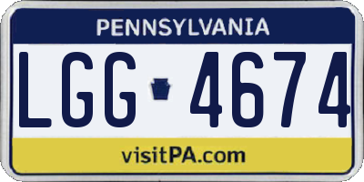 PA license plate LGG4674