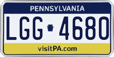 PA license plate LGG4680
