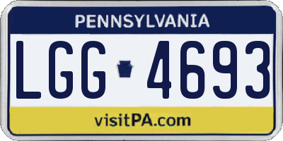 PA license plate LGG4693