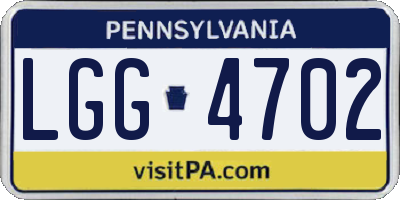 PA license plate LGG4702
