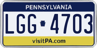 PA license plate LGG4703