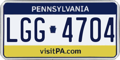 PA license plate LGG4704