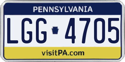 PA license plate LGG4705