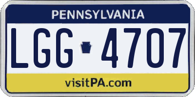 PA license plate LGG4707