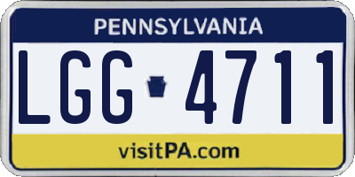 PA license plate LGG4711