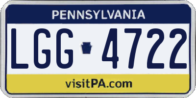 PA license plate LGG4722