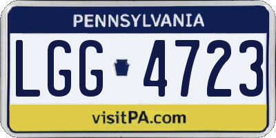 PA license plate LGG4723