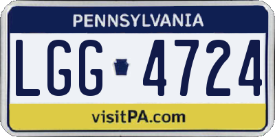 PA license plate LGG4724