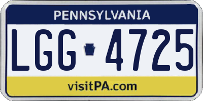 PA license plate LGG4725