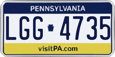 PA license plate LGG4735