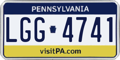 PA license plate LGG4741