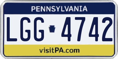 PA license plate LGG4742