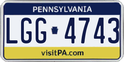 PA license plate LGG4743