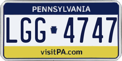 PA license plate LGG4747