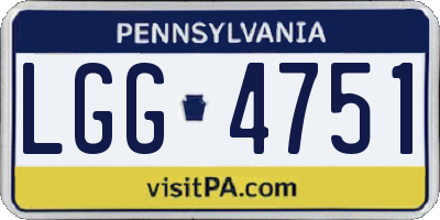 PA license plate LGG4751