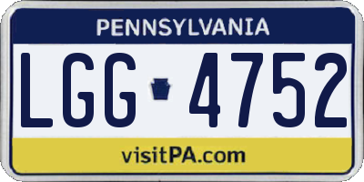 PA license plate LGG4752