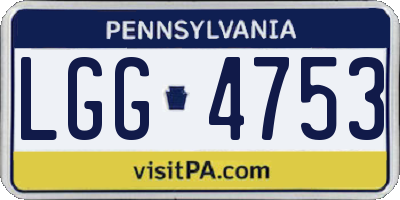 PA license plate LGG4753