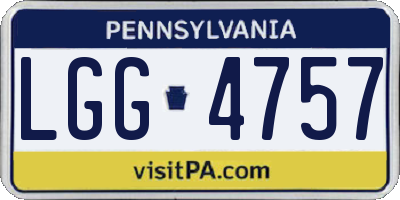 PA license plate LGG4757