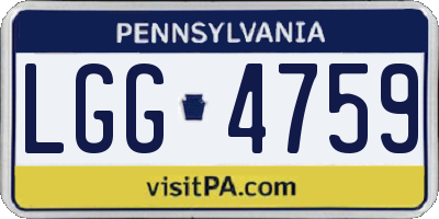 PA license plate LGG4759