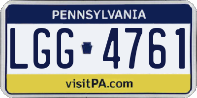 PA license plate LGG4761
