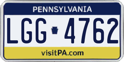 PA license plate LGG4762