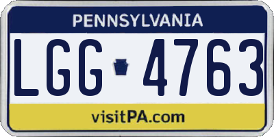 PA license plate LGG4763