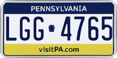 PA license plate LGG4765