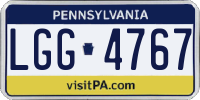 PA license plate LGG4767