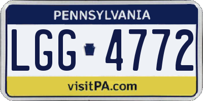 PA license plate LGG4772