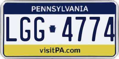 PA license plate LGG4774