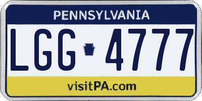 PA license plate LGG4777