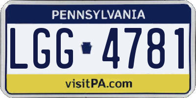PA license plate LGG4781