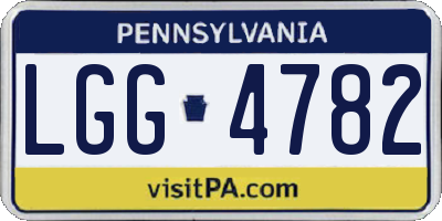PA license plate LGG4782