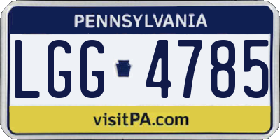 PA license plate LGG4785