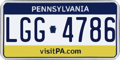 PA license plate LGG4786