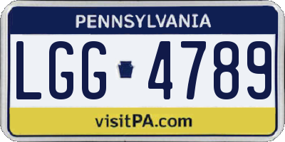 PA license plate LGG4789