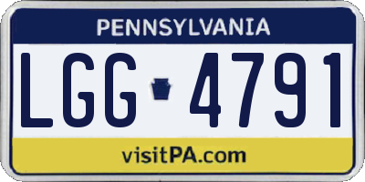PA license plate LGG4791