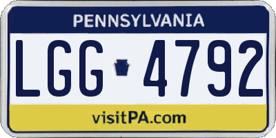 PA license plate LGG4792