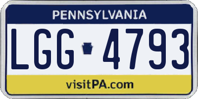 PA license plate LGG4793