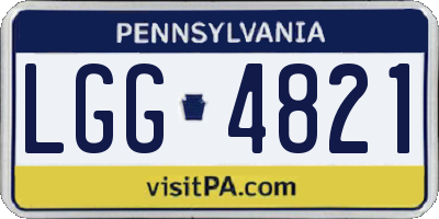 PA license plate LGG4821