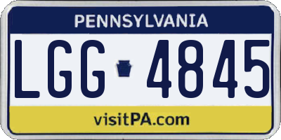 PA license plate LGG4845