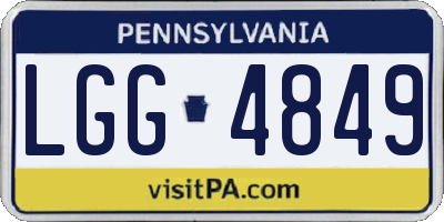 PA license plate LGG4849