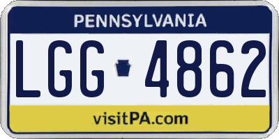 PA license plate LGG4862
